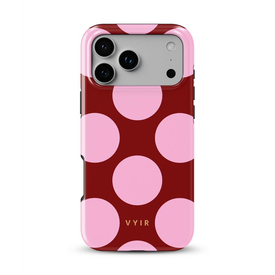 Large Polka Dots, Burgundy Pink - Tough Mobilcover