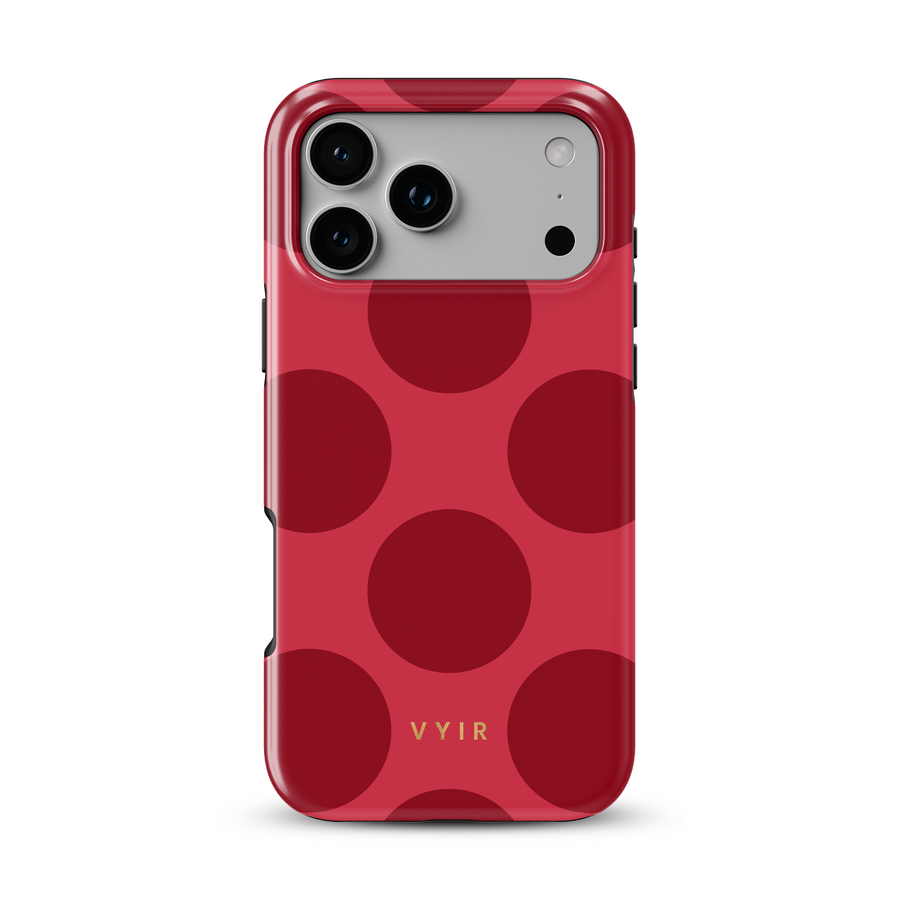 Large Polka Dots, Crimson Red - Tough Mobilcover