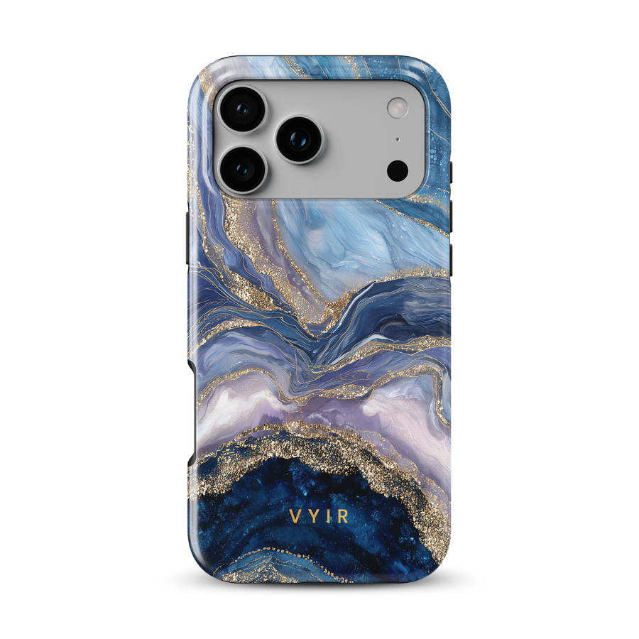 Golden Luxe Marble Blå - Tough MagSafe iPhone Mobilcover