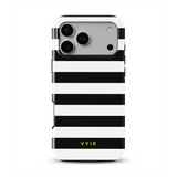 Horizontal Stripes, sort og hvid - Tough Mobilcover