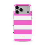 Horizontal Stripes, Fashion Pink - Tough MagSafe iPhone Cover