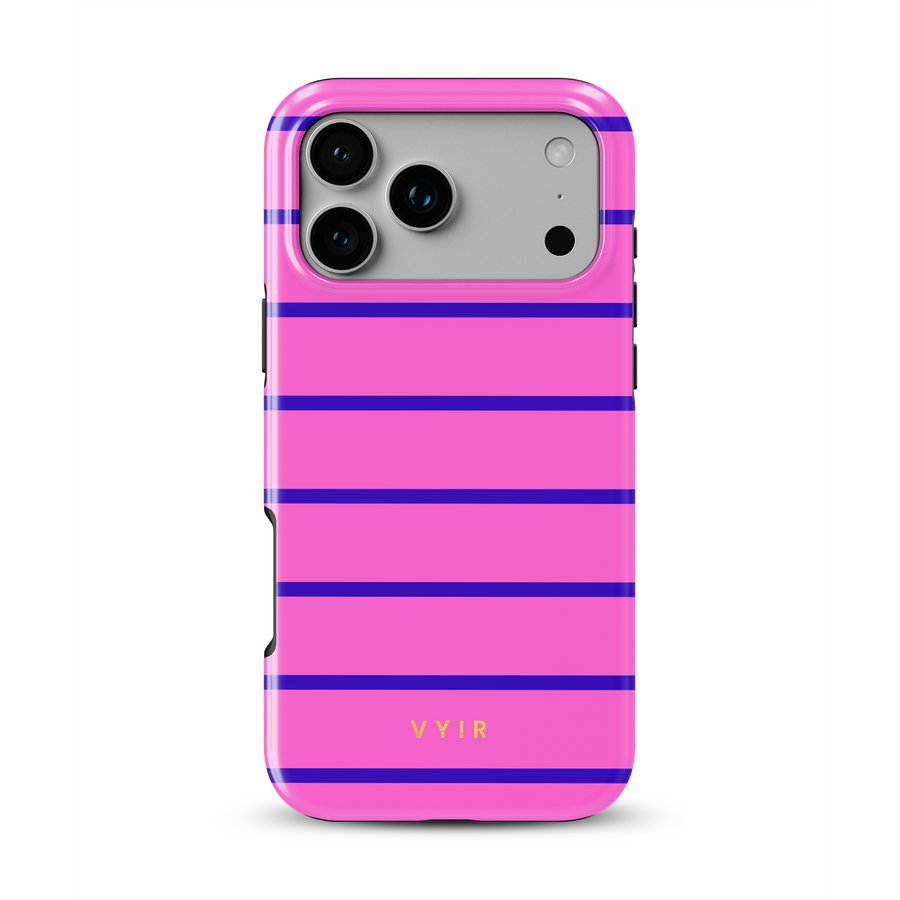 Horizontal Stripes, Pink Curtains - Tough MagSafe iPhone Cover