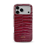 Croc Leather Print Burgundy - Tough MagSafe iPhone Cover