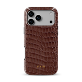 Croc Leather Print Mocha - Tough MagSafe iPhone Cover