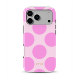 Large Polka Dots, Bubbly Pink - Tough MagSafe iPhone Cover