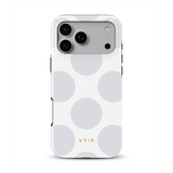Large Polka Dots, Cloud Gray - Tough MagSafe iPhone Cover