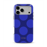 Large Polka Dots, Indigo Blue - Tough MagSafe iPhone Cover