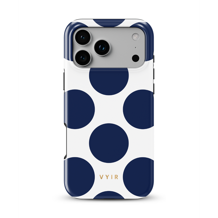 Large Polka Dots, Old Money Blå - Tough MagSafe iPhone Cover