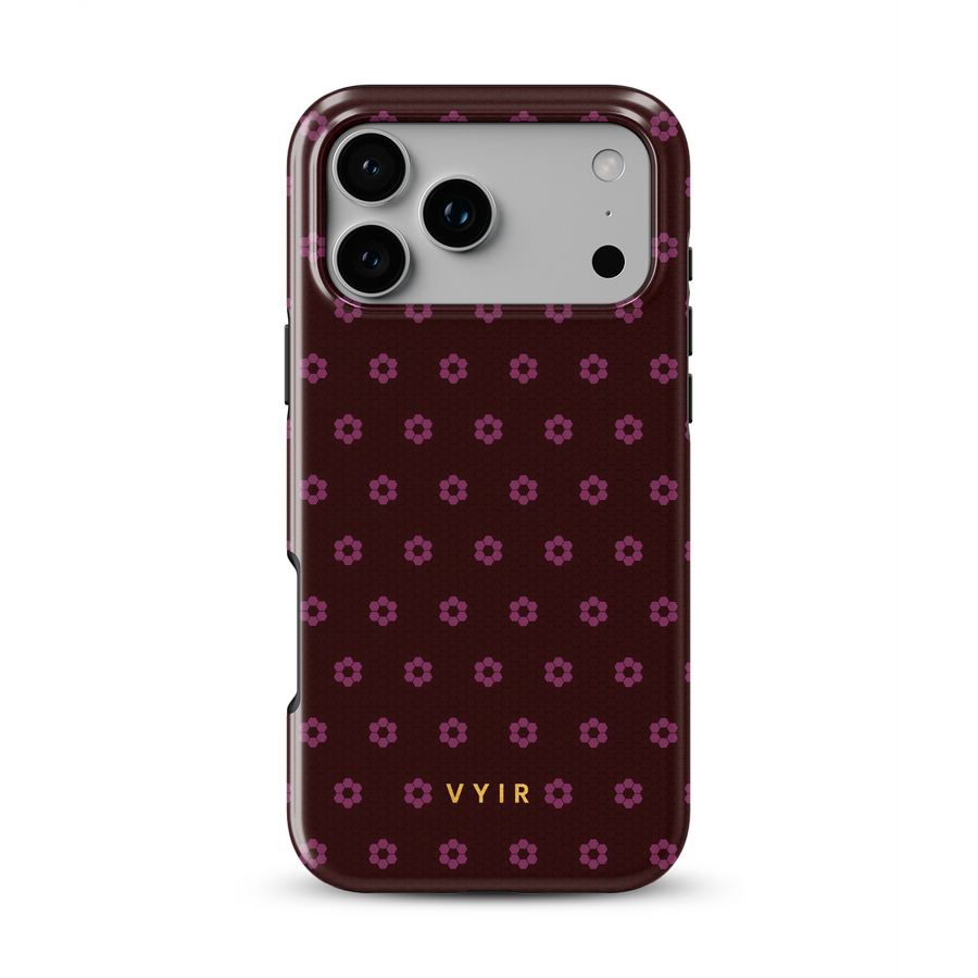VYIR Signature Flowers, Burgundy - Tough Mobilcover