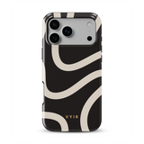 Swirl Lines, sort og beige - Tough MagSafe iPhone Mobilcover