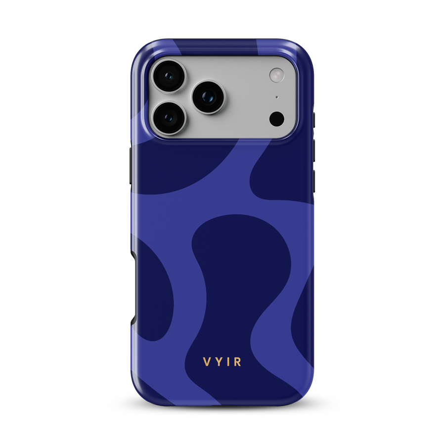 Swirl Lines, Navy Blue - Tough MagSafe iPhone Cover