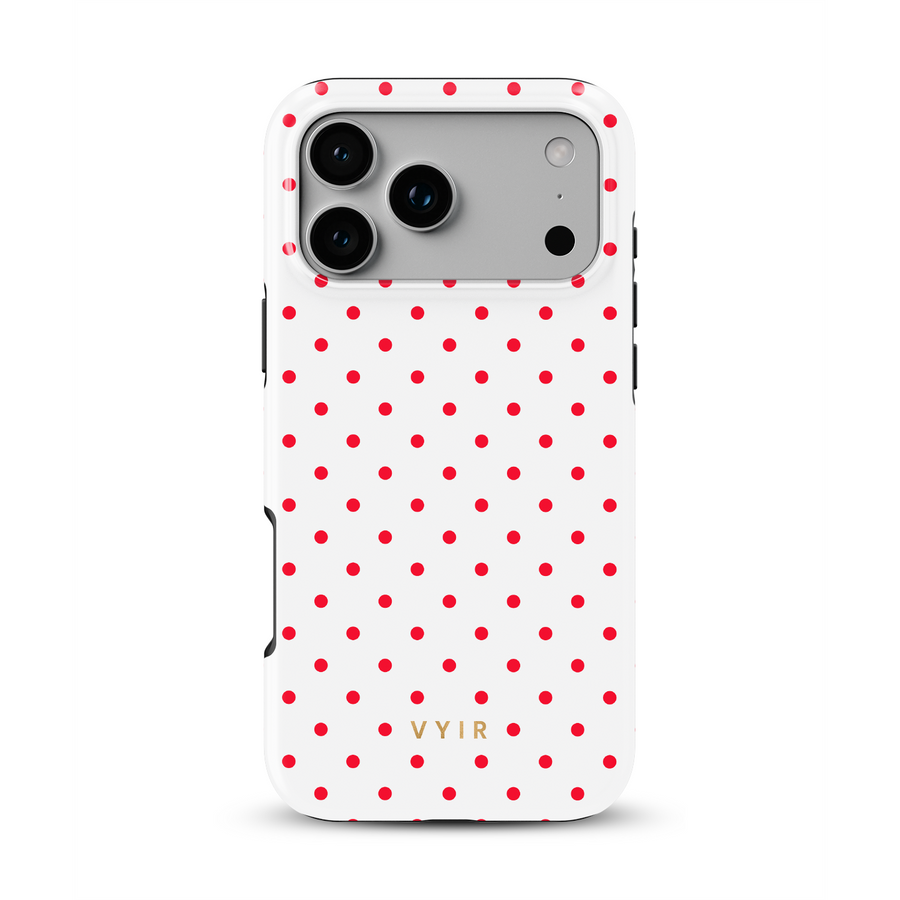 Tiny Polka Dots, Rødglimt - Tough MagSafe iPhone Cover