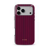 Vertical Stripes, Merlot - Tough MagSafe iPhone Cover
