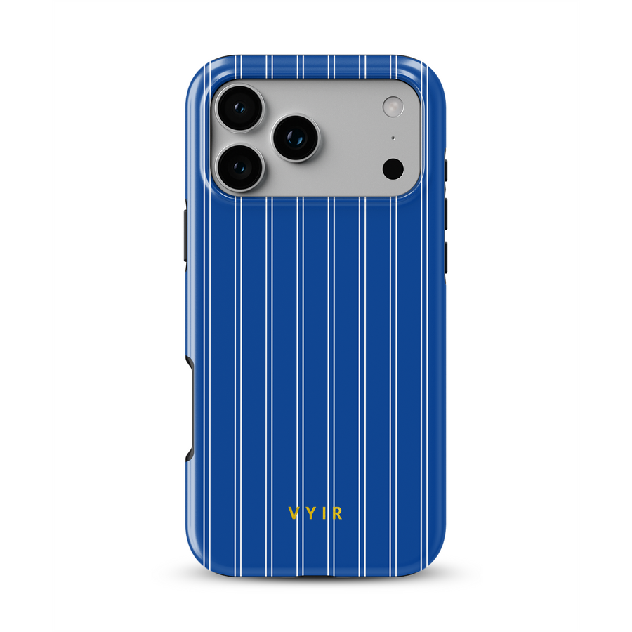 Vertical Stripes, Mediterranean Blue - Tough MagSafe iPhone Cover