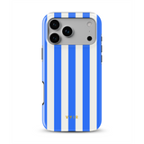 Vertical Stripes, Riviera Blue - Tough MagSafe iPhone Cover