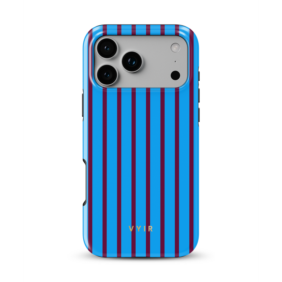 Vertical Stripes, Track Blue - Tough MagSafe iPhone Cover