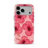 Pink Hibiscus Glow - Tough MagSafe iPhone Cover