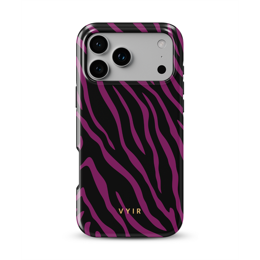 Zebra Luxe, Bordeauxrød - Tough MagSafe iPhone Cover