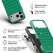 Horizontal Stripes, Goldline Green - Shockproof Phone Case - VYIR