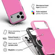 VYIR Signature Solid Colors, Pink - Shockproof MagSafe iPhone Case - VYIR