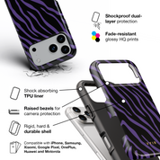 Zebra Luxe, Violet - Shockproof Phone Case - VYIR