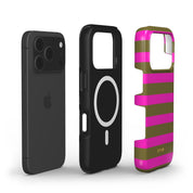 Horizontal Stripes, Urban Olive - Shockproof MagSafe iPhone Case - VYIR