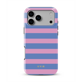 Horizontal Stripes, Periwinkle Dream - Tough MagSafe iPhone Cover