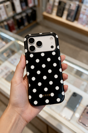 Classic Polka Dots, Black Noir - Tough MagSafe iPhone Cover