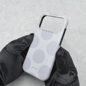 Large Polka Dots, Cloud Gray - Tough Mobilcover