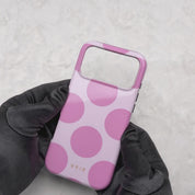Large Polka Dots, Bubbly Pink - Tough MagSafe iPhone Cover