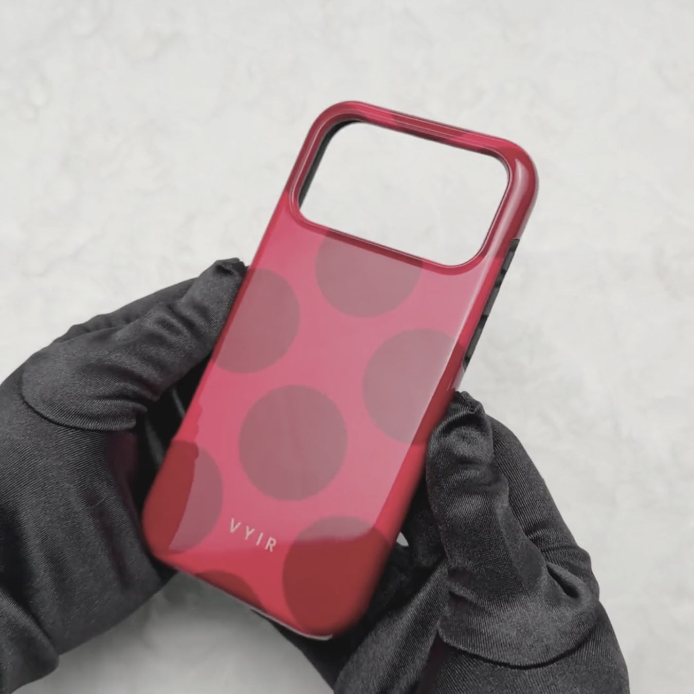 Large Polka Dots, Crimson Red - Tough MagSafe iPhone Cover