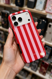 Vertical Stripes, Red Blush - Tough Mobilcover